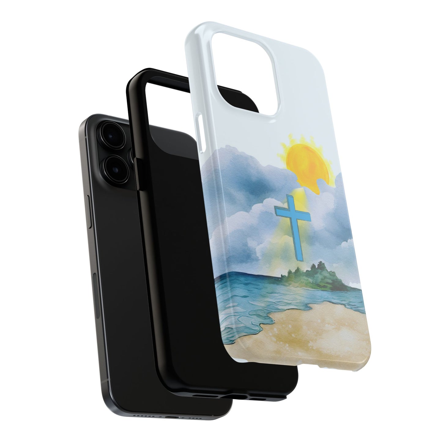 Cross Beach Scene Tough iPhone Case