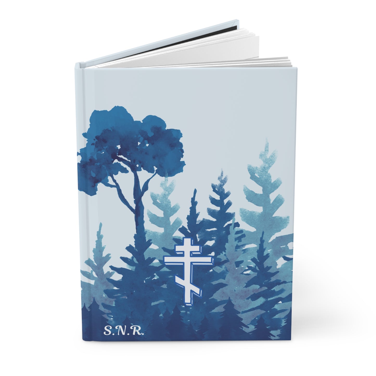 Personalized Orthodox Cross Blue Journal - Hardcover Journal Matte