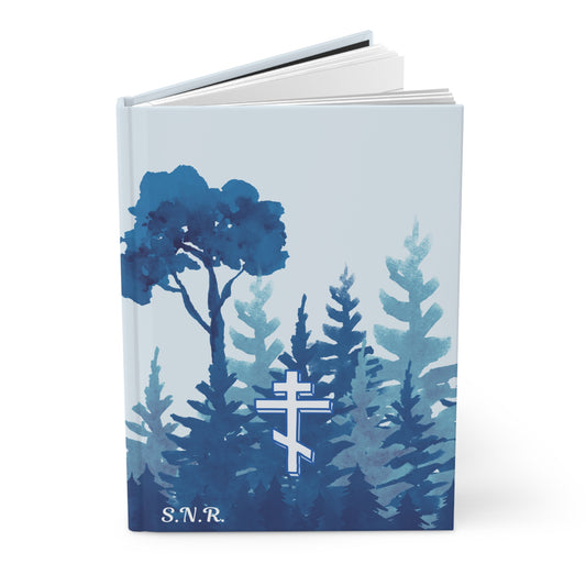 Personalized Orthodox Cross Blue Journal - Hardcover Journal Matte