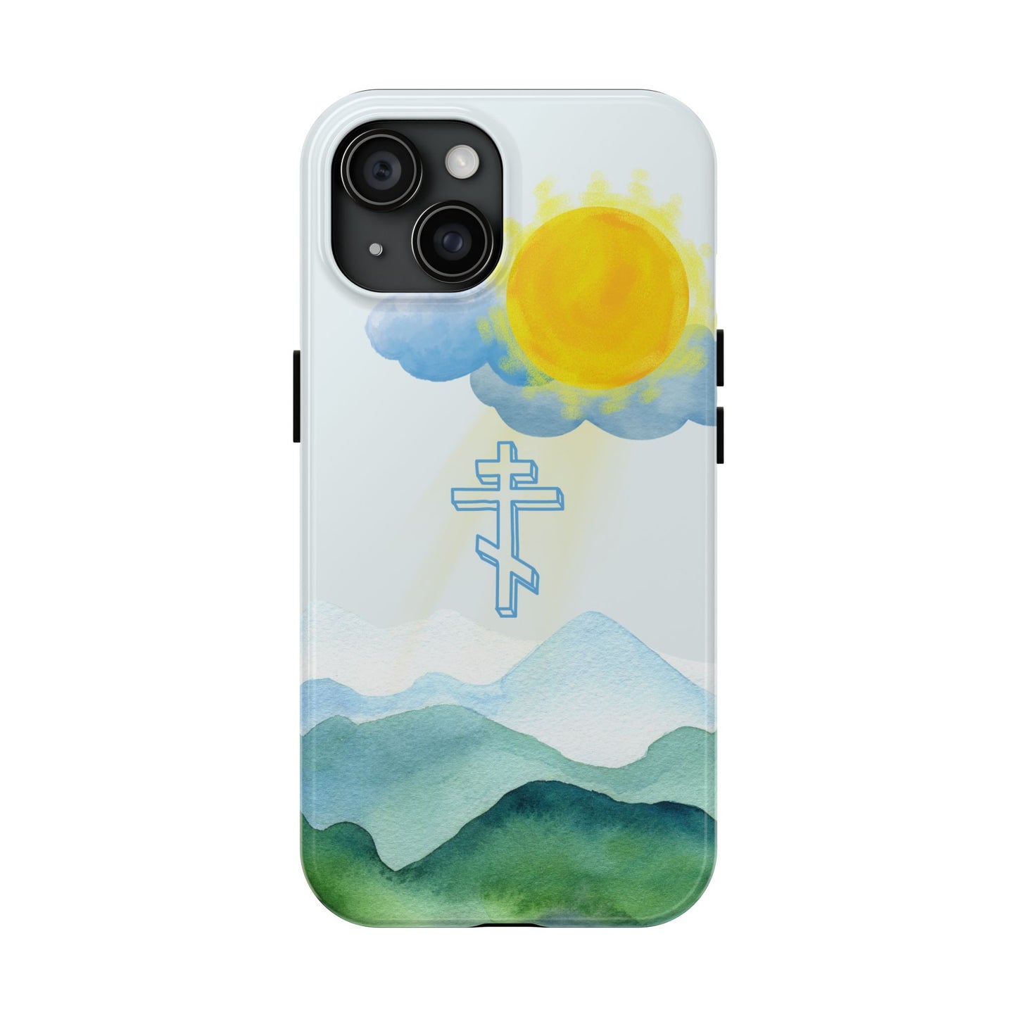 Sunrise Mountain Scene Orthodox Cross Tough iPhone Case