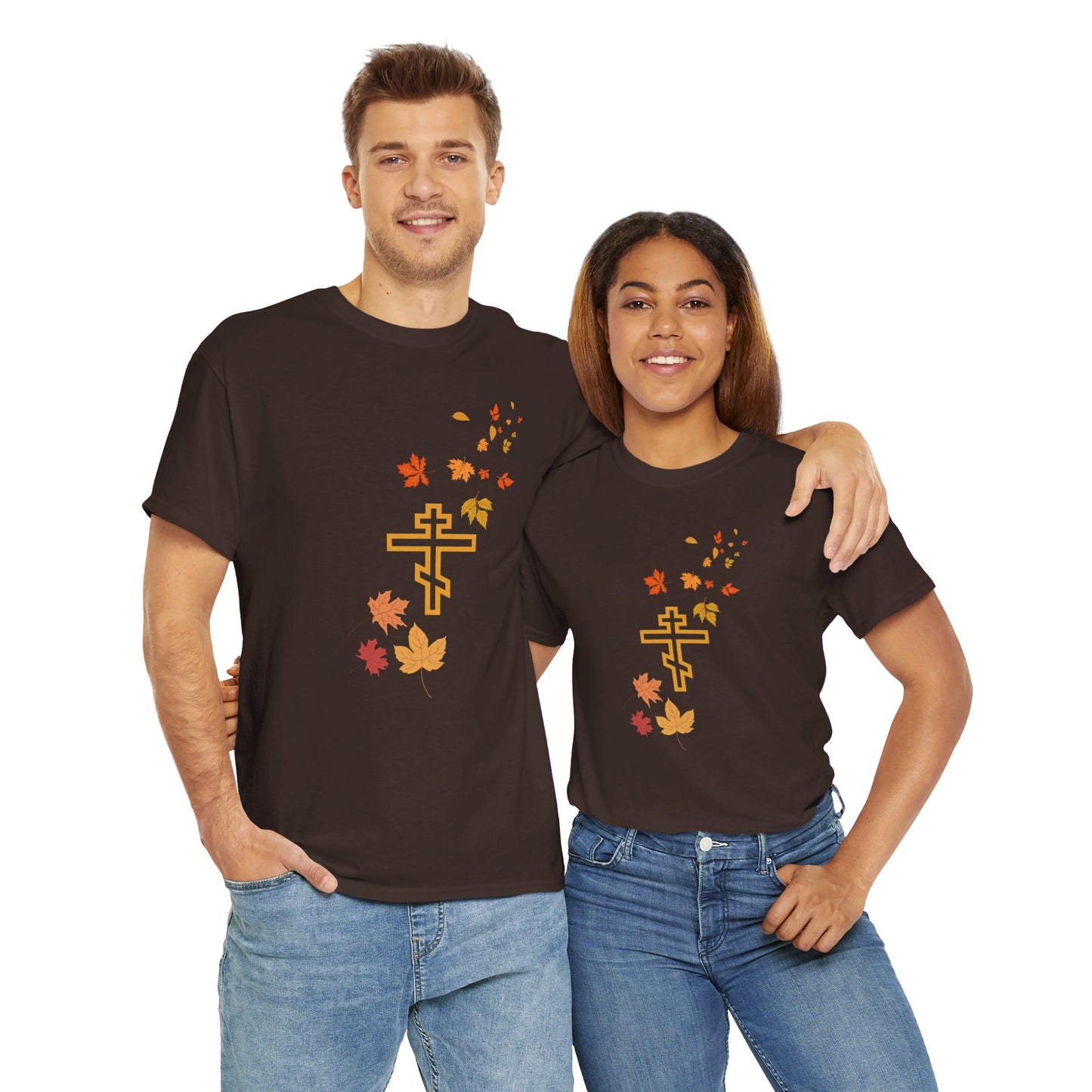 Autumn Leaves Orthodox Cross T-Shirt