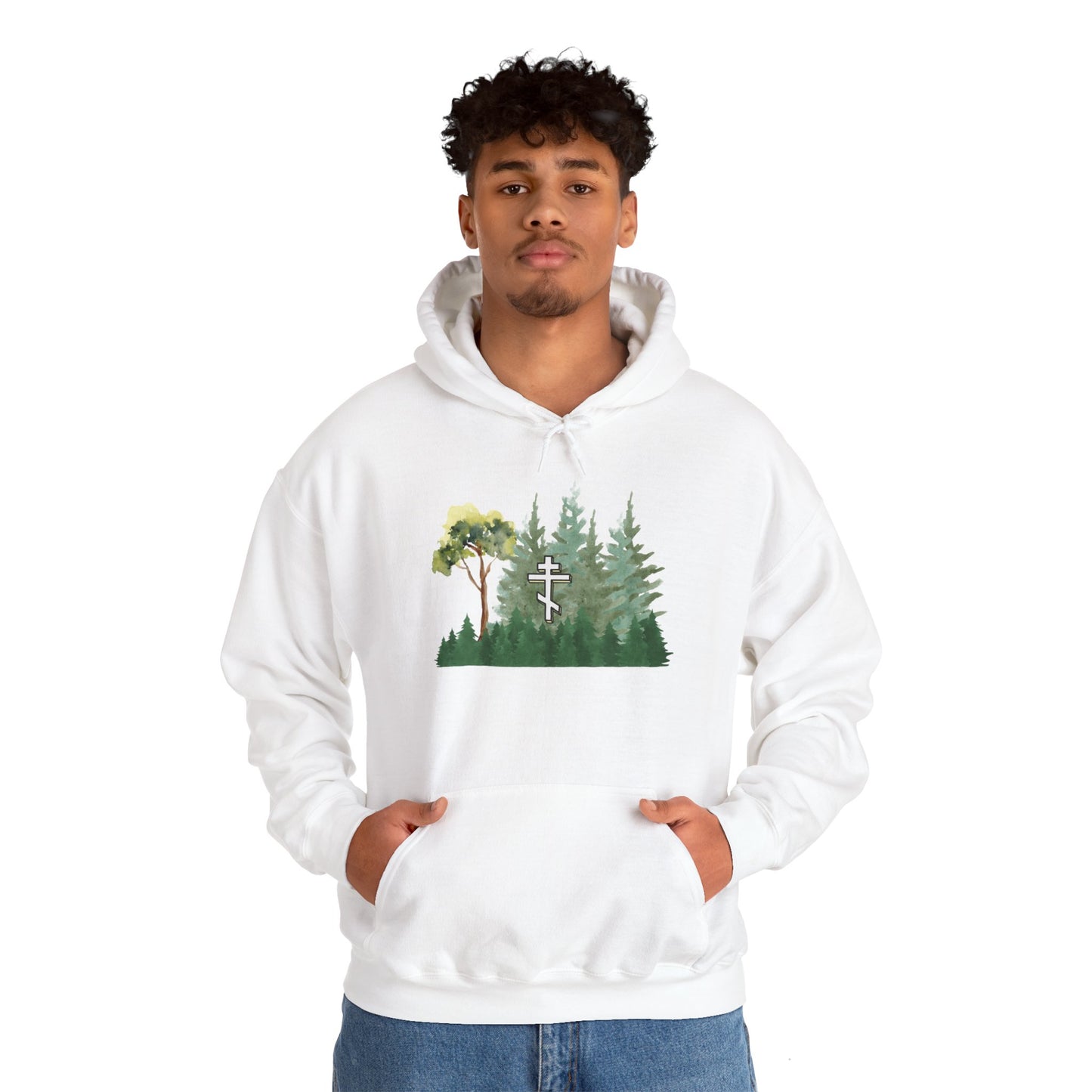 Orthodox Cross Forest Hoodie