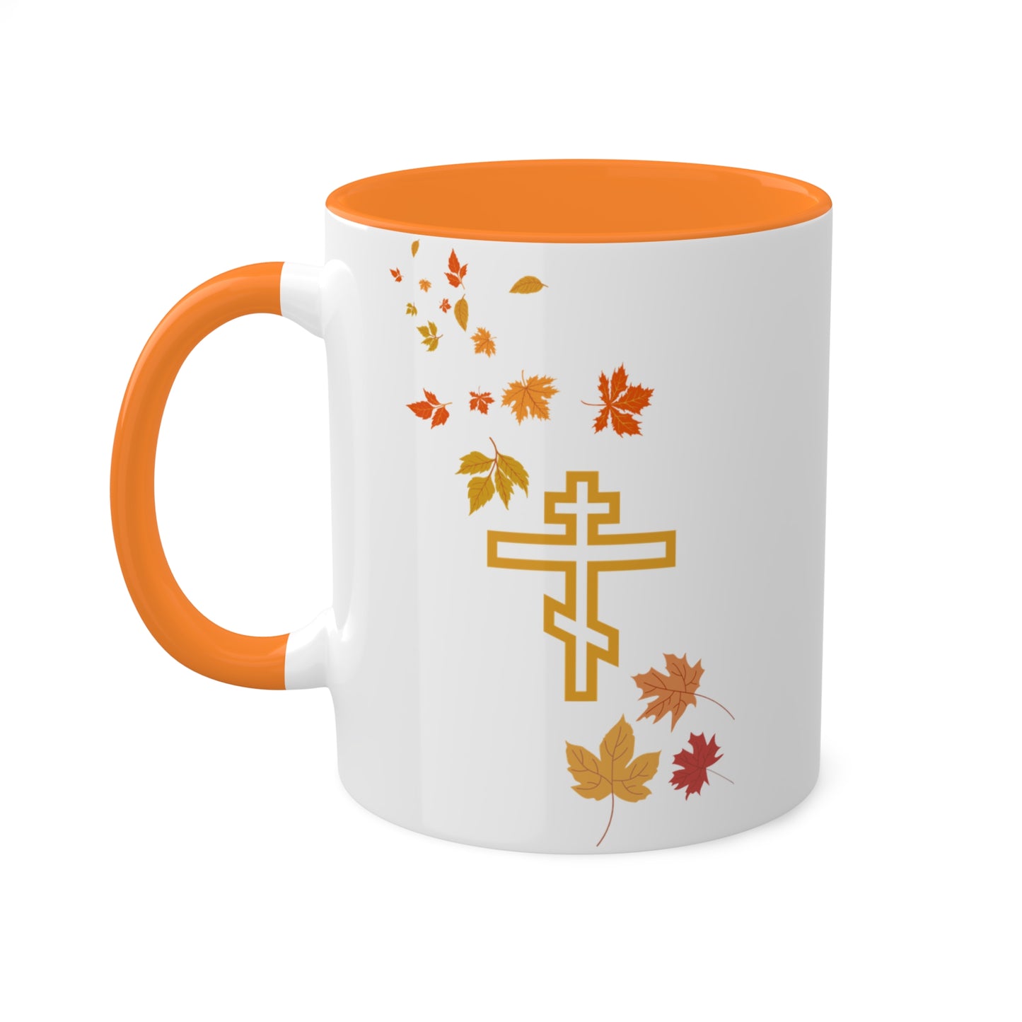 Autumn Leaves Orthodox Cross Coffee Mug