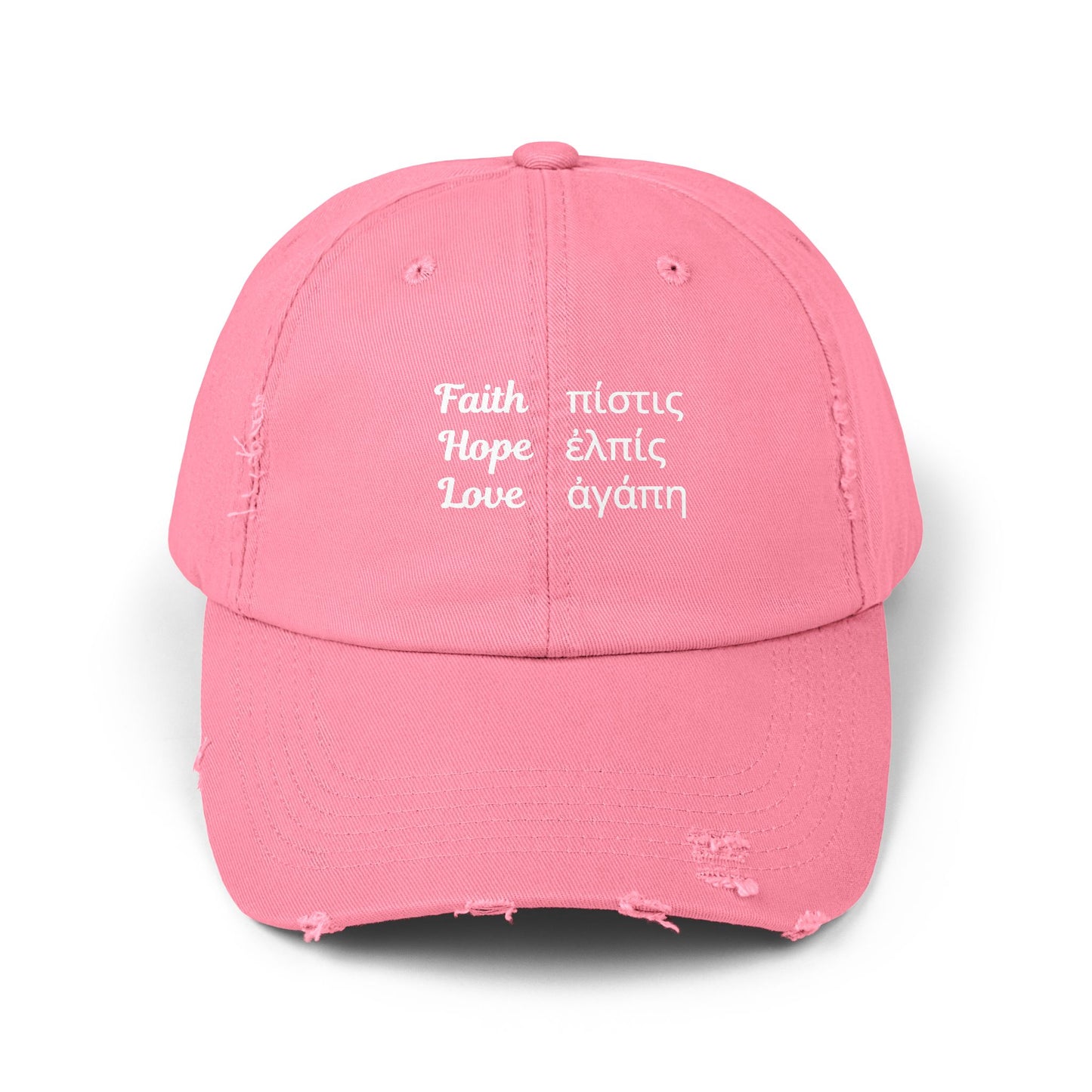 Faith Hope Love Unisex Distressed Cap