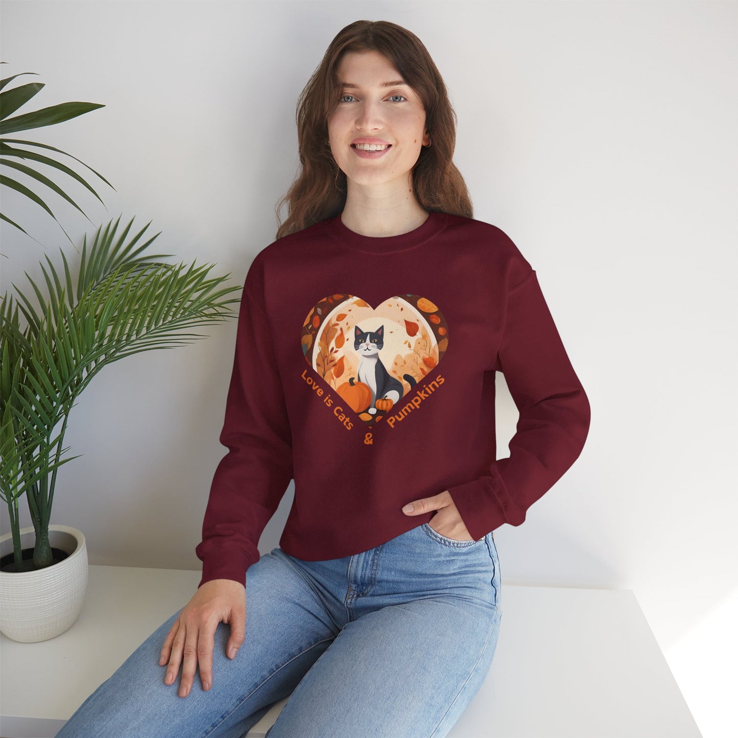 Love is Cats & Pumpkins Autumn Sweatshirt