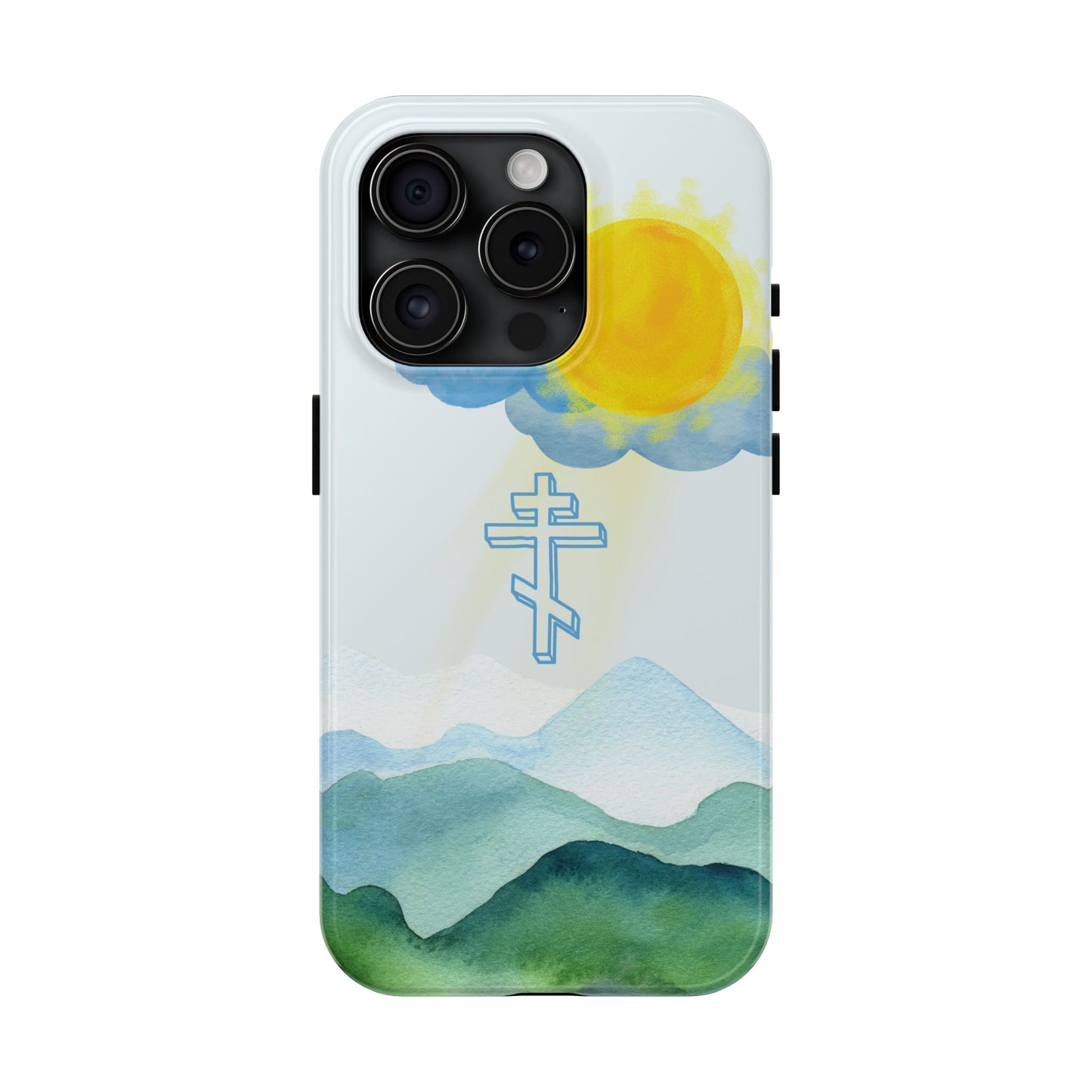 Sunrise Mountain Scene Orthodox Cross Tough iPhone Case