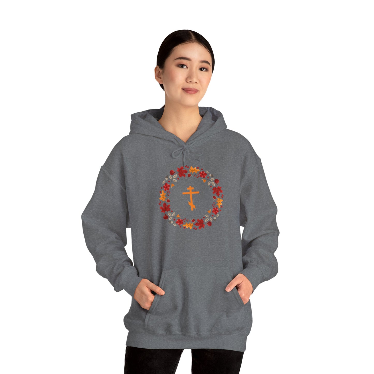 Autumn Wreath Orthodox Cross Hoodie