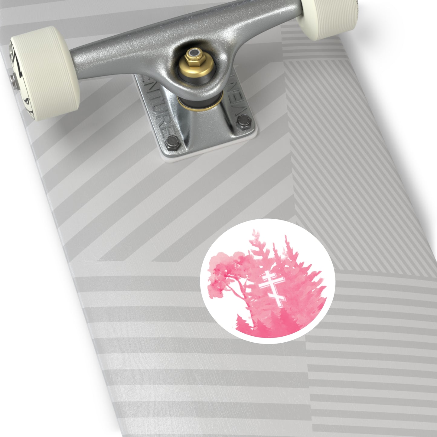 Pink Forest Cross Sticker