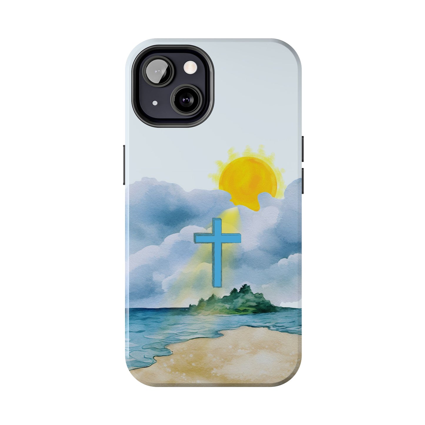 Cross Beach Scene Tough iPhone Case