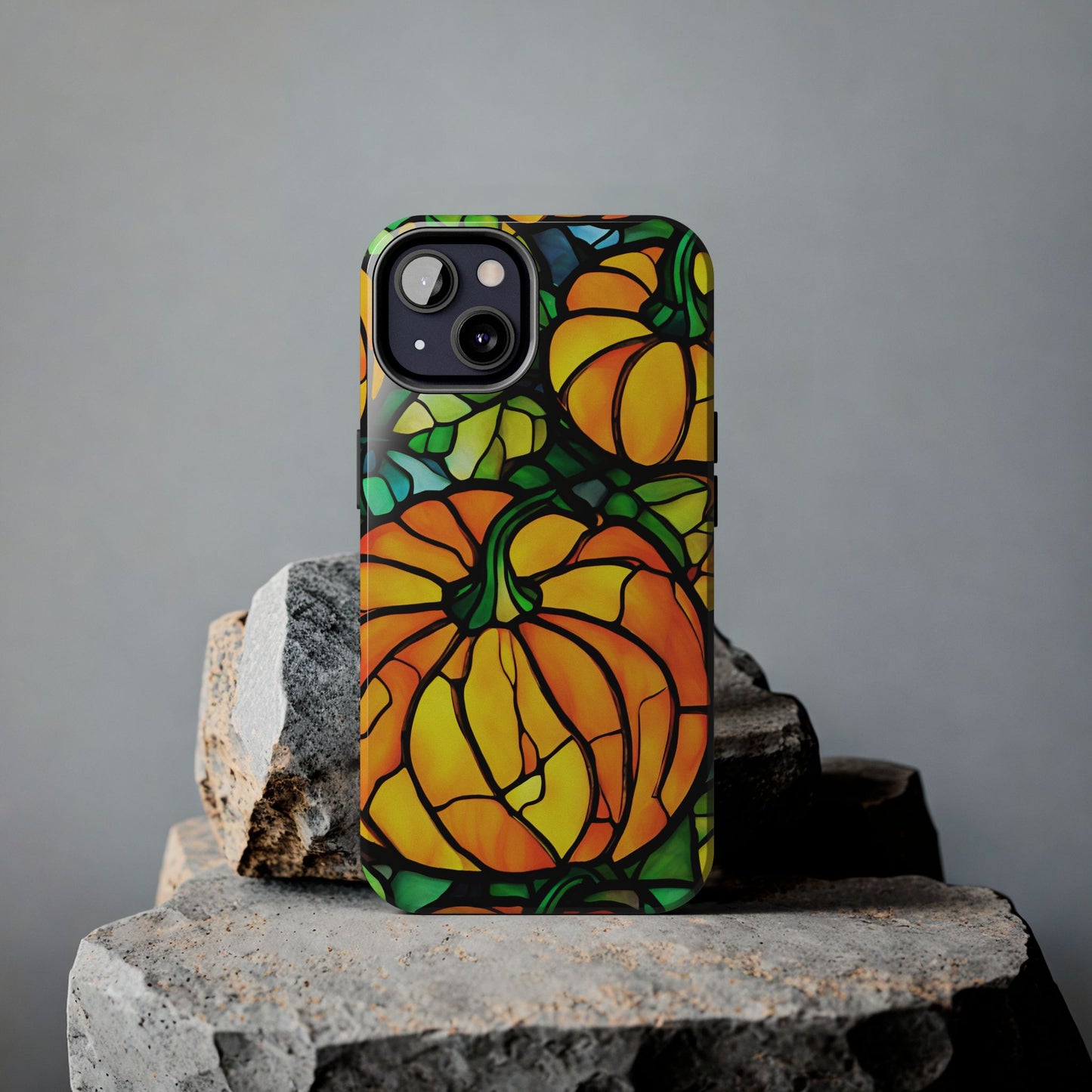 Pumpkin Fall iPhone Case Stained Glass Effect