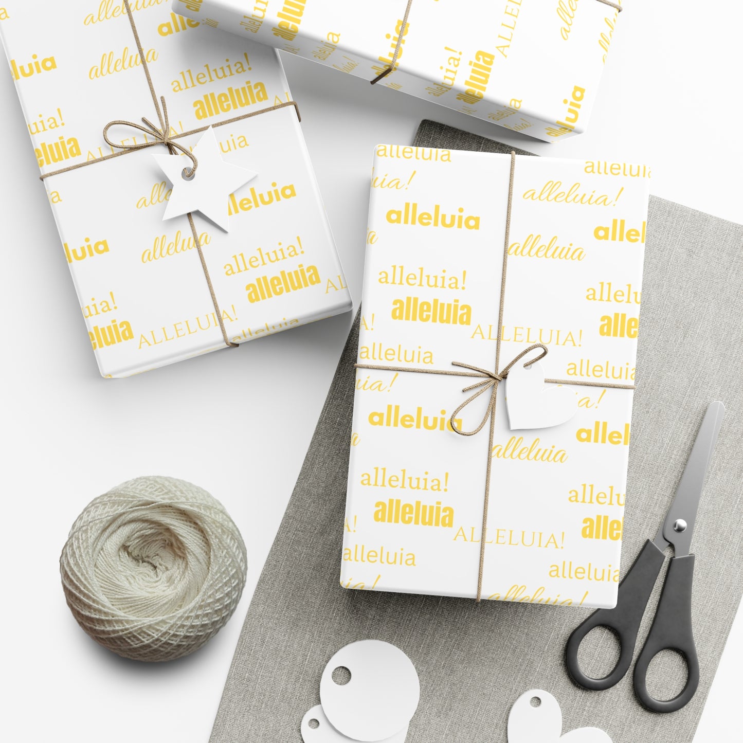 Alleluia Christmas Gift Wrap Papers Yellow