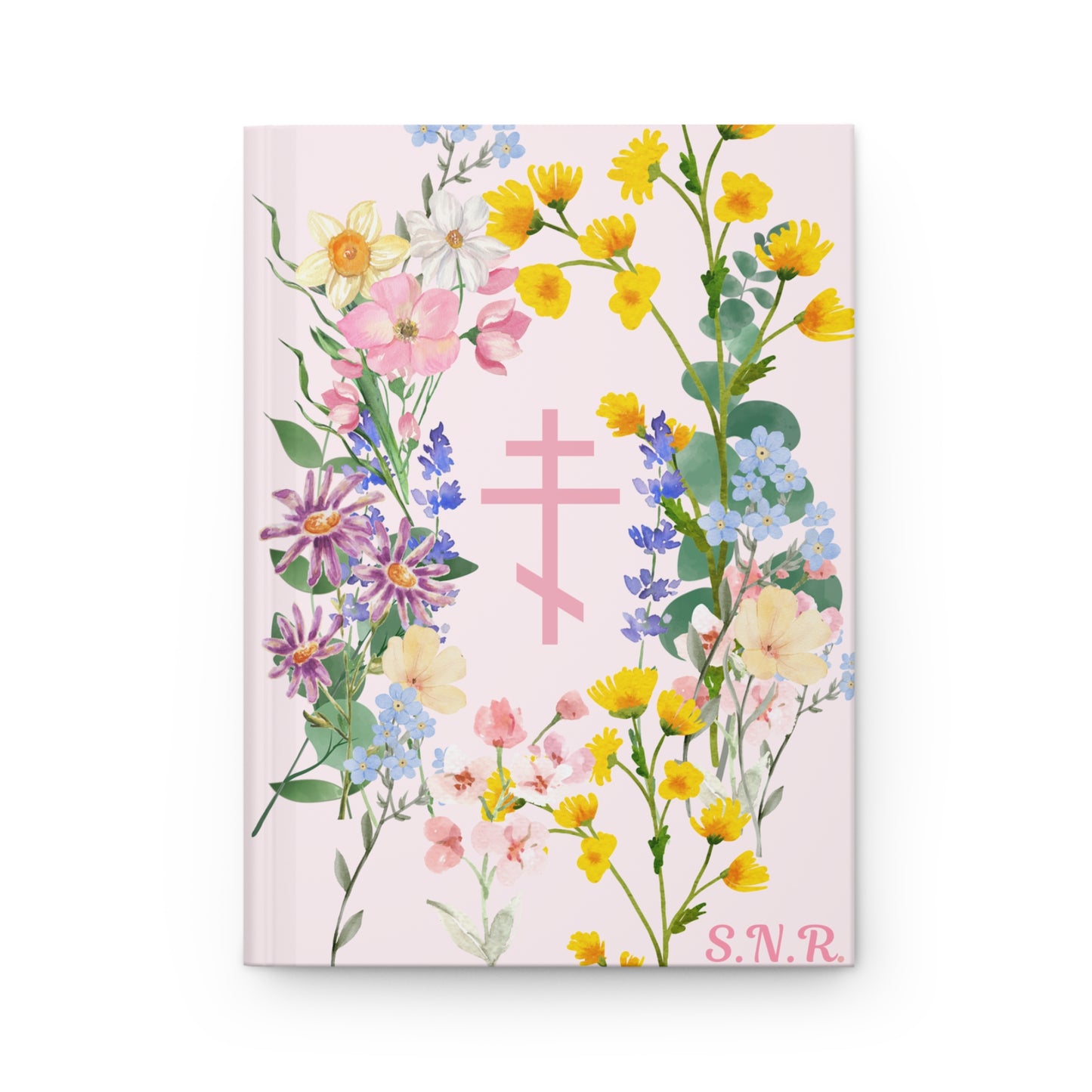 Personalized Floral Orthodox Cross Journal - Hardcover Journal Matte