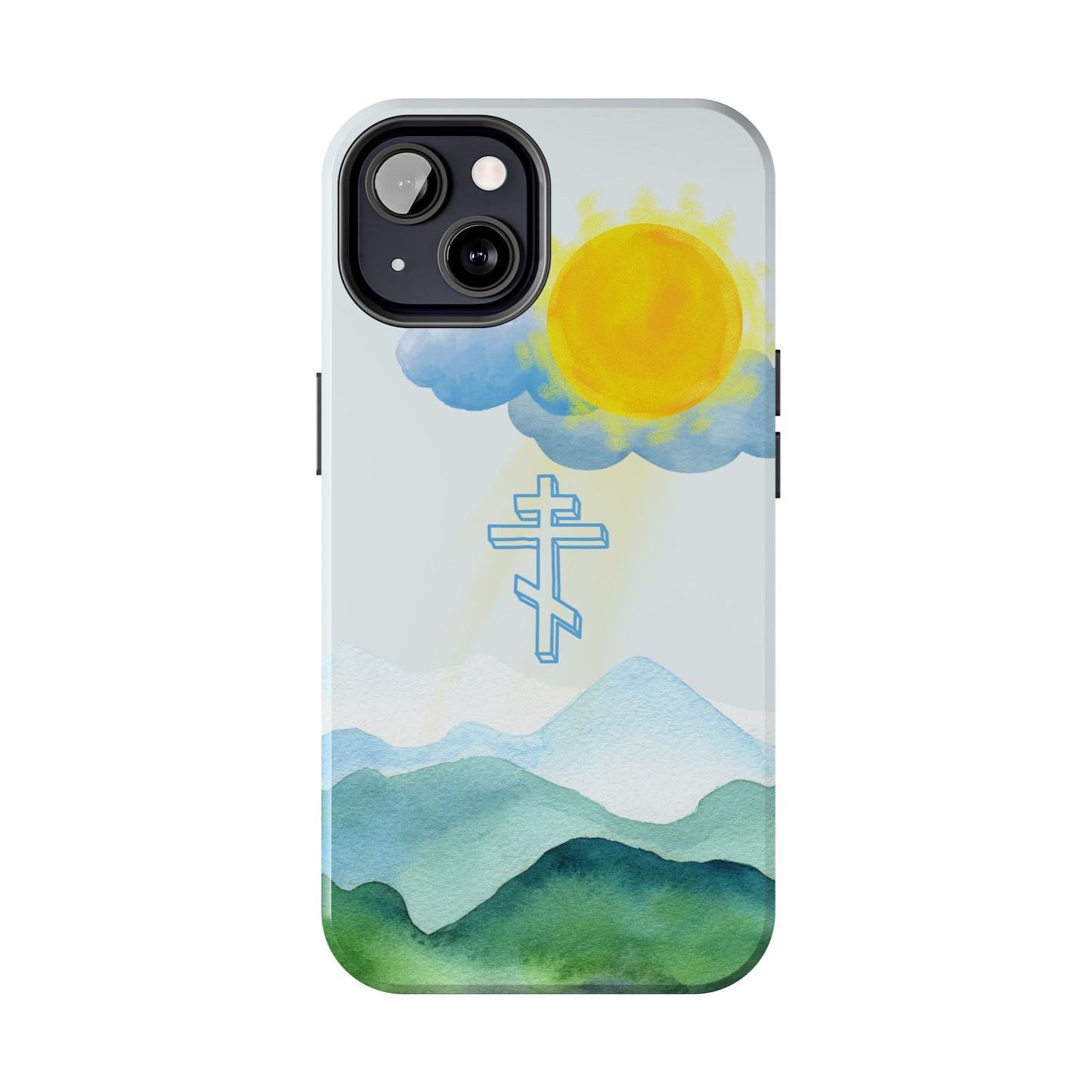 Sunrise Mountain Scene Orthodox Cross Tough iPhone Case