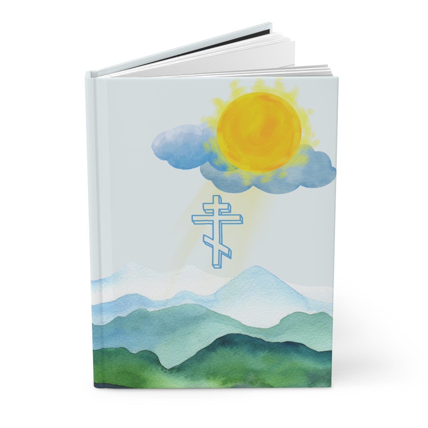 Sunrise Mountain Scene Orthodox Cross Journal - Hardcover Journal Matte