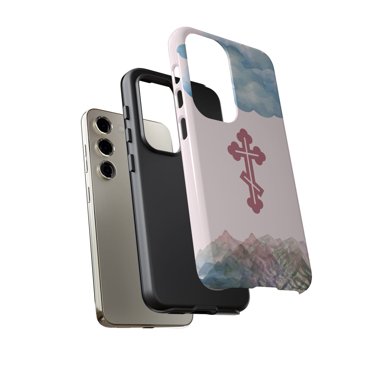 Mountain Clouds Orthodox Cross Tough Phone Case