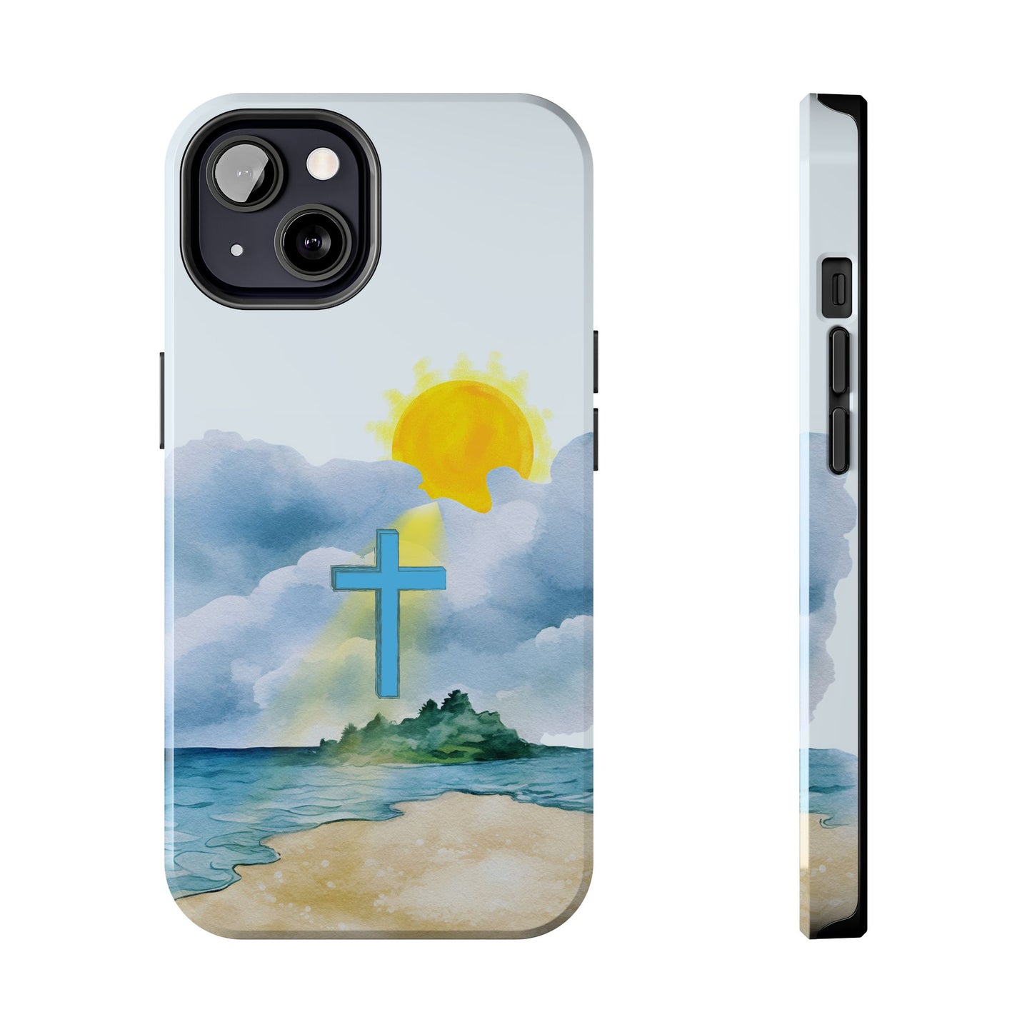 Cross Beach Scene Tough iPhone Case