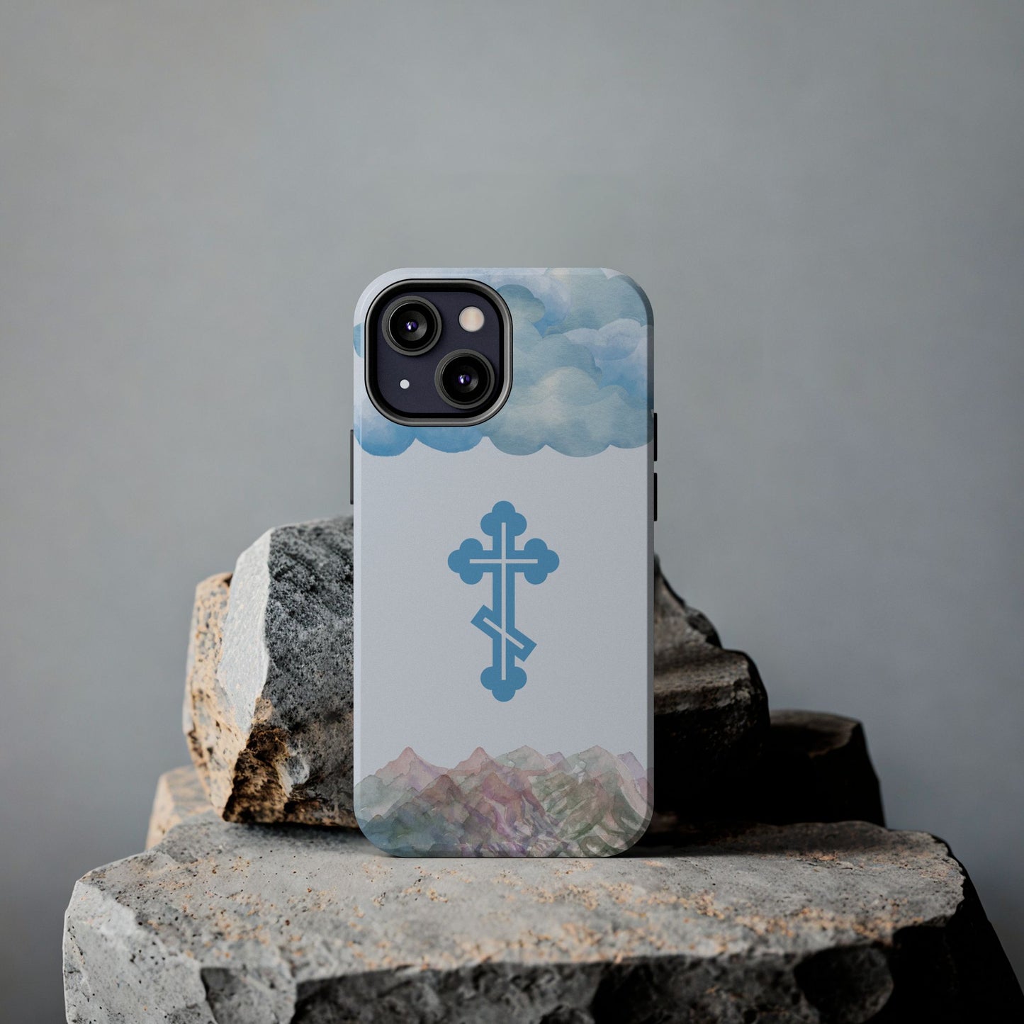 Mountain Clouds Orthodox Cross Tough iPhone Case