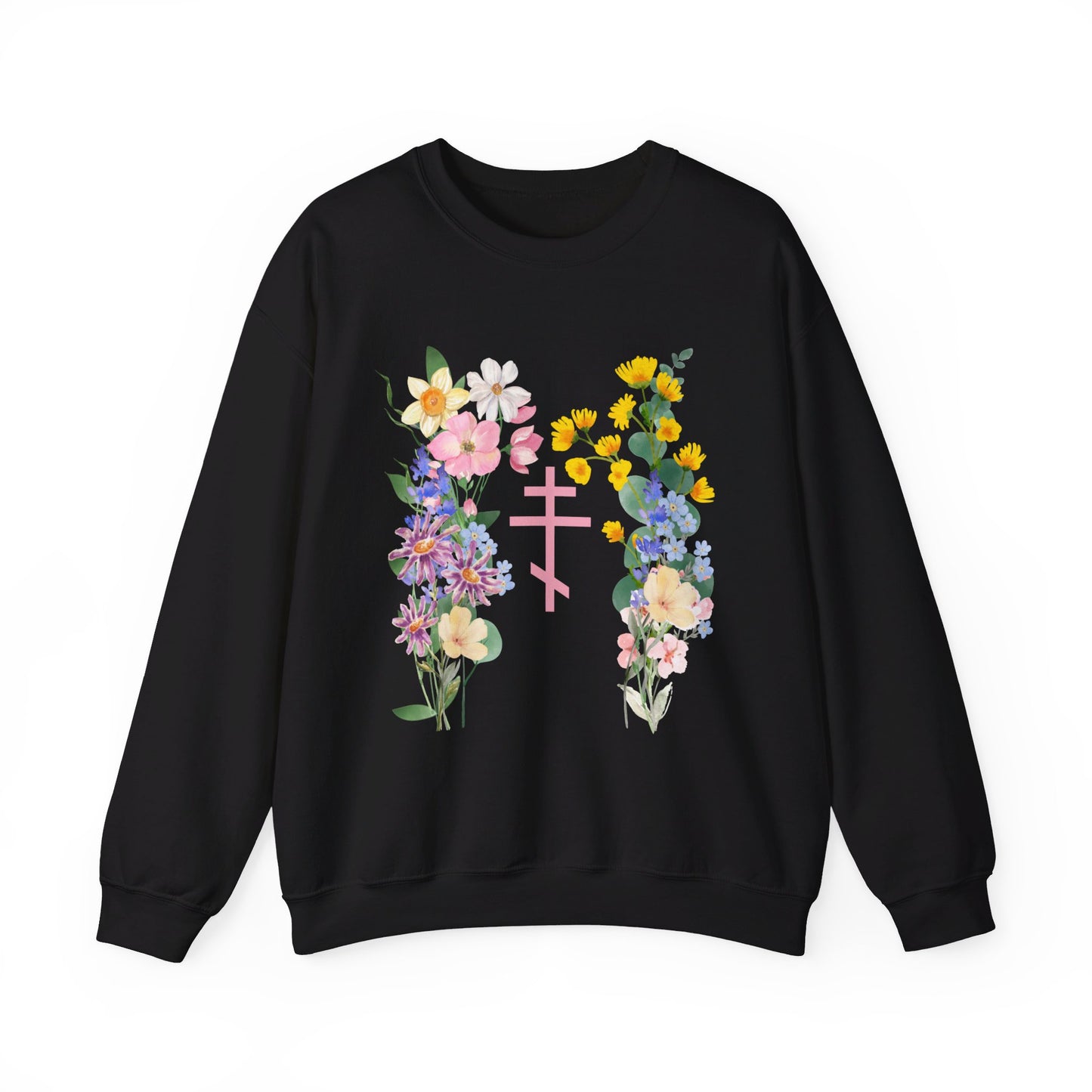 Wildflower Orthodox Cross Crewneck Sweatshirt