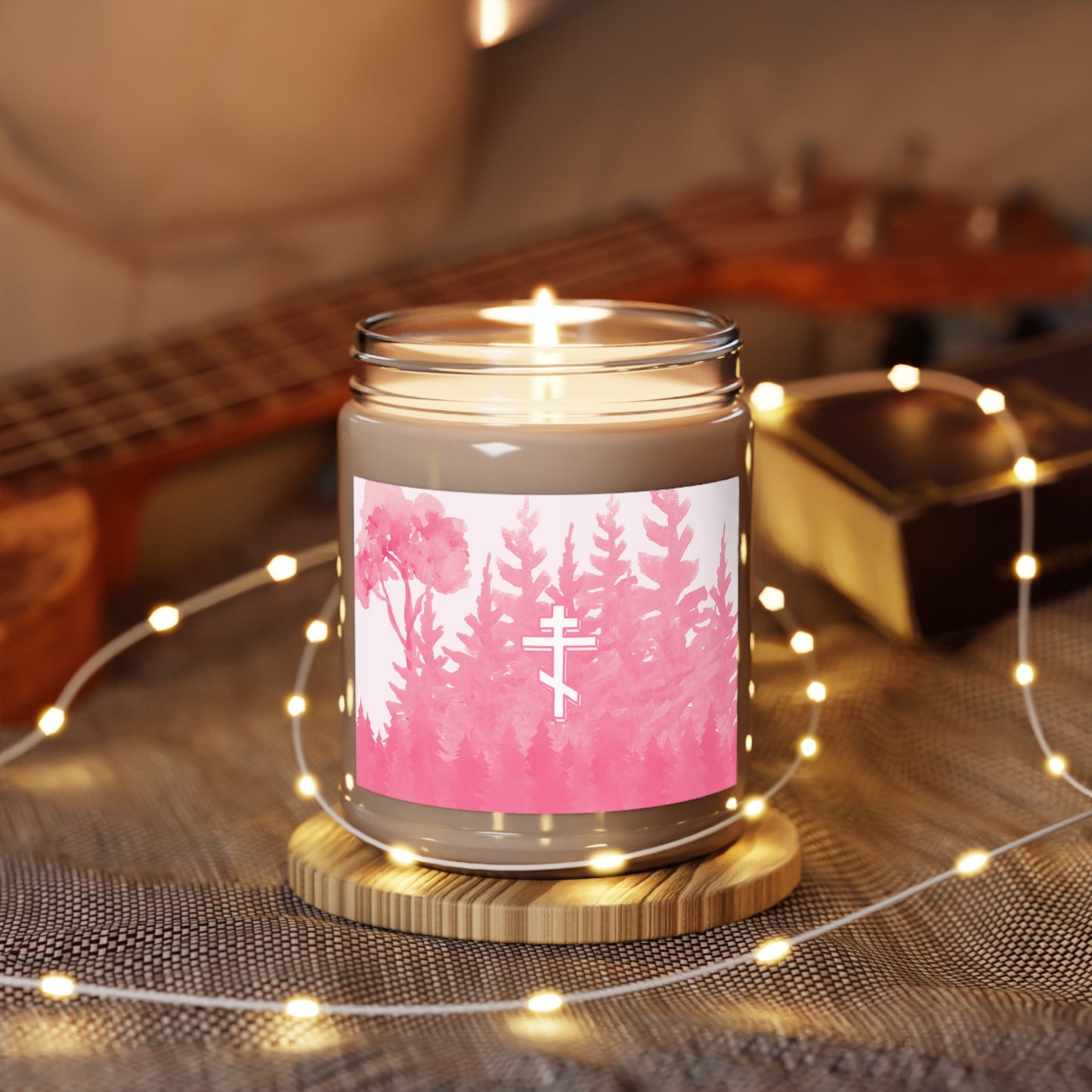 Scented Soy Candle ~ Orthodox Cross Pink Forest