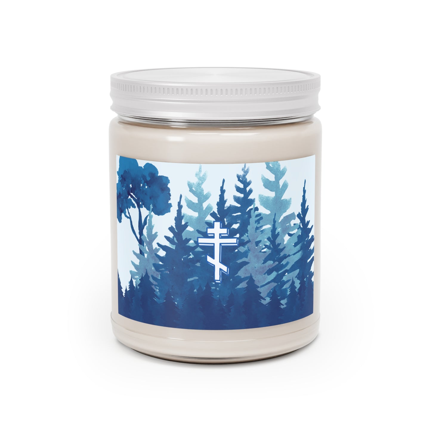 Scented Soy Candle ~ Orthodox Cross Blue Forest