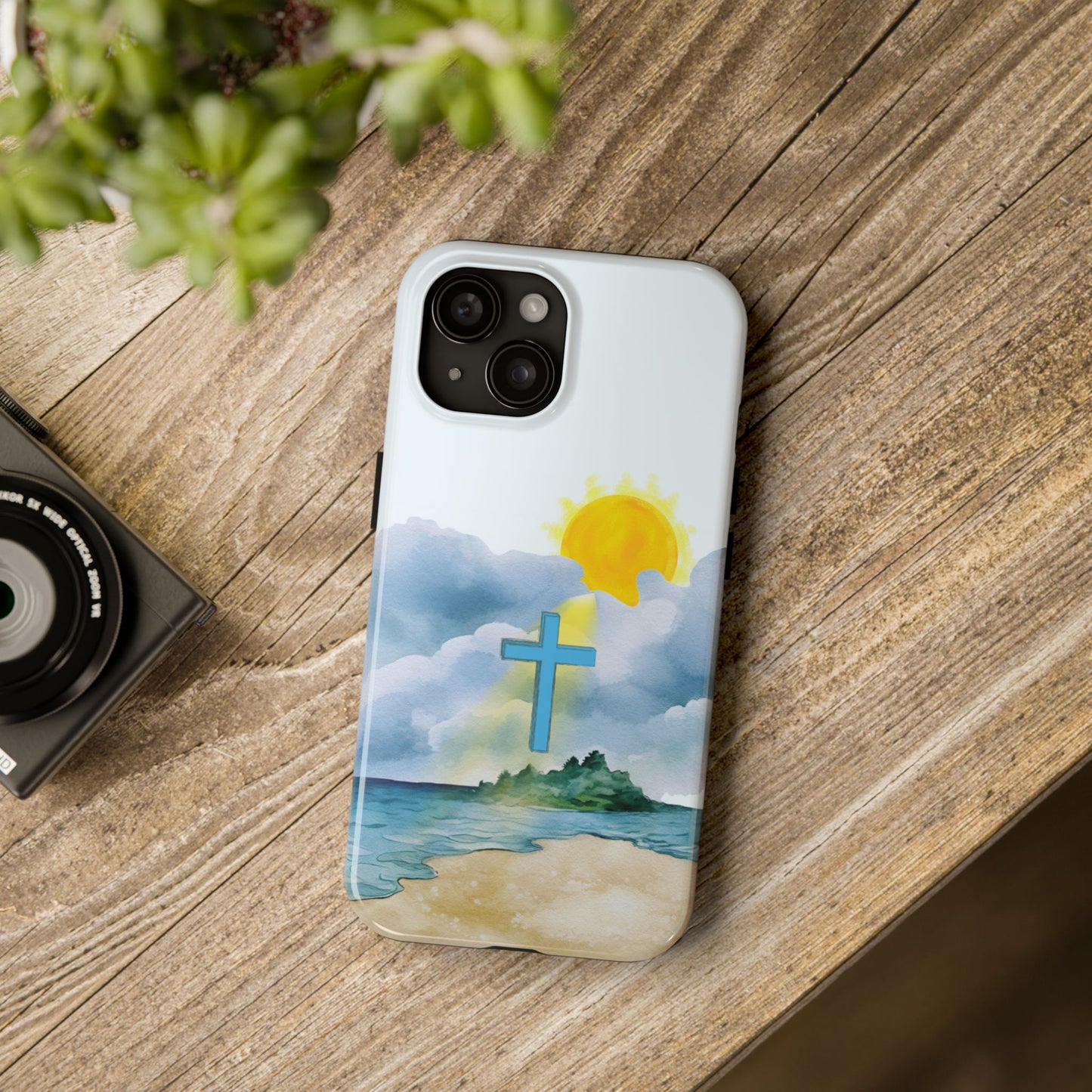 Cross Beach Scene Tough iPhone Case