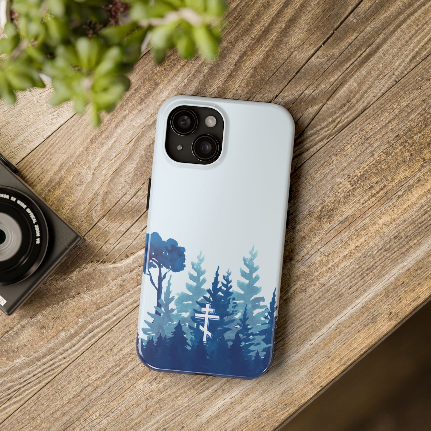 Orthodox Cross Blue Forest iPhone Case