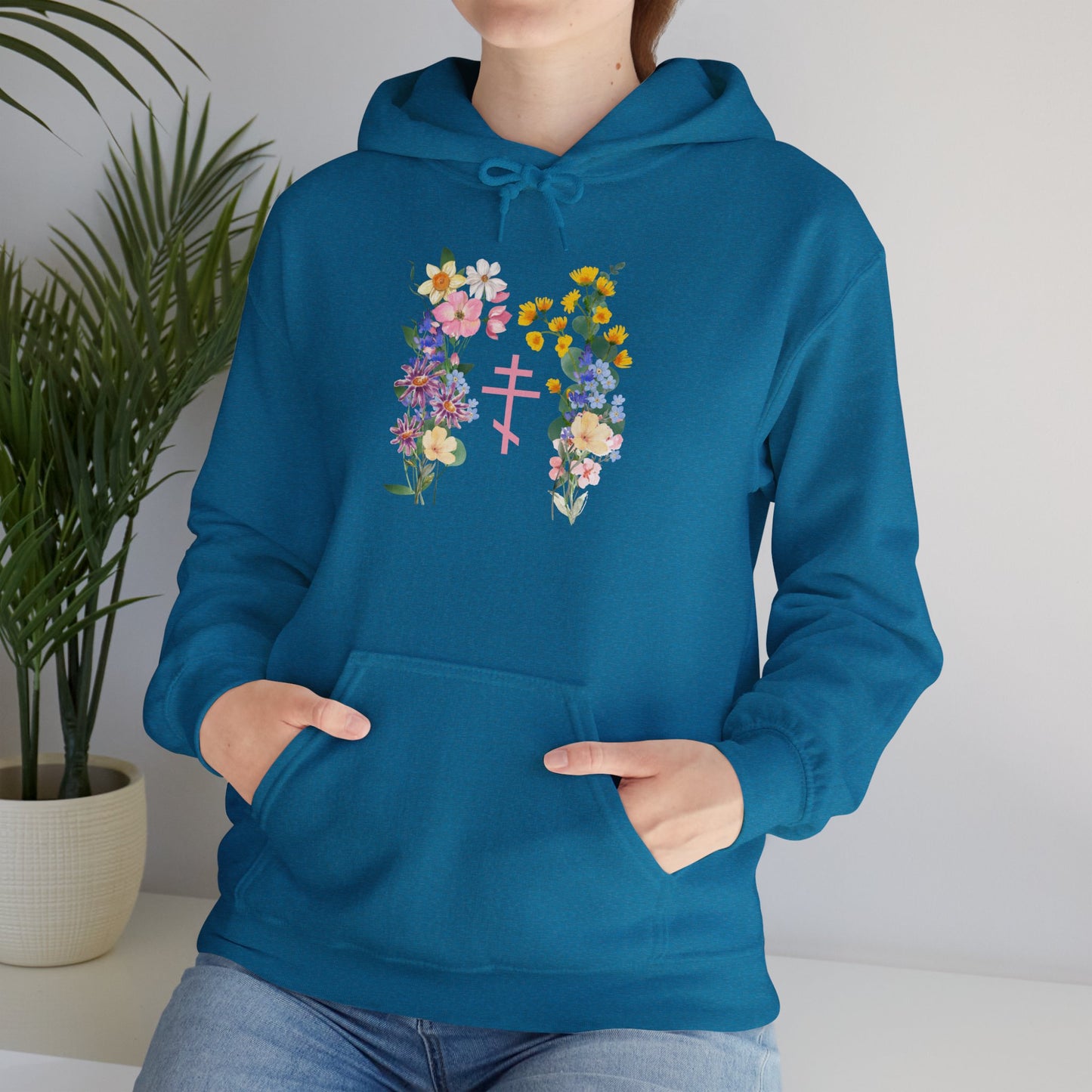 Wildflower Orthodox Cross Women Hoodie