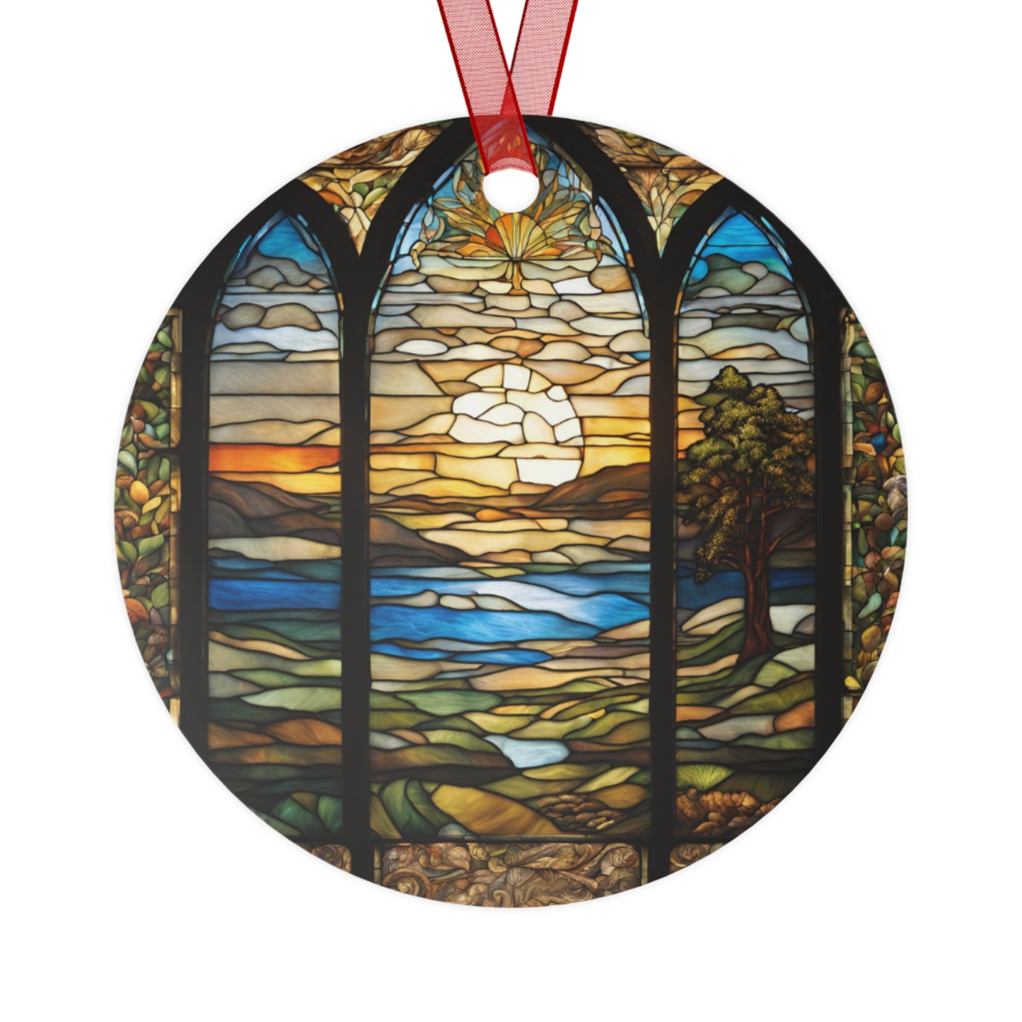 Stained Glass Art Design Metal Ornament