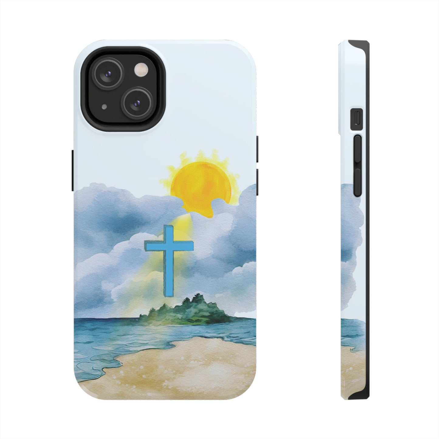 Cross Beach Scene Tough iPhone Case