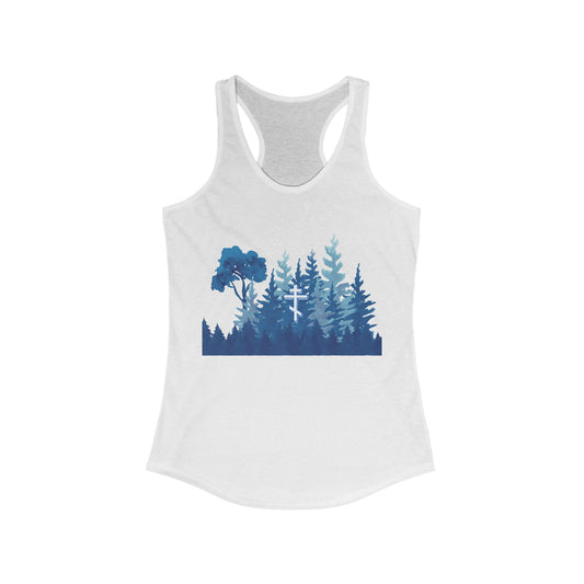 Orthodox Cross Blue Forest Racerback Tank Top