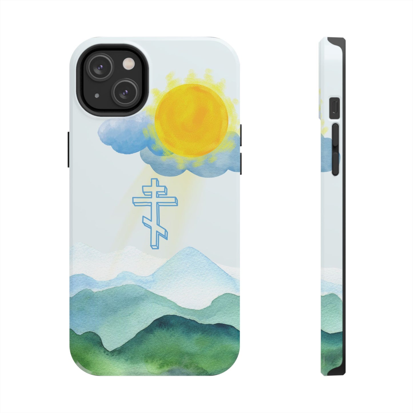 Sunrise Mountain Scene Orthodox Cross Tough iPhone Case