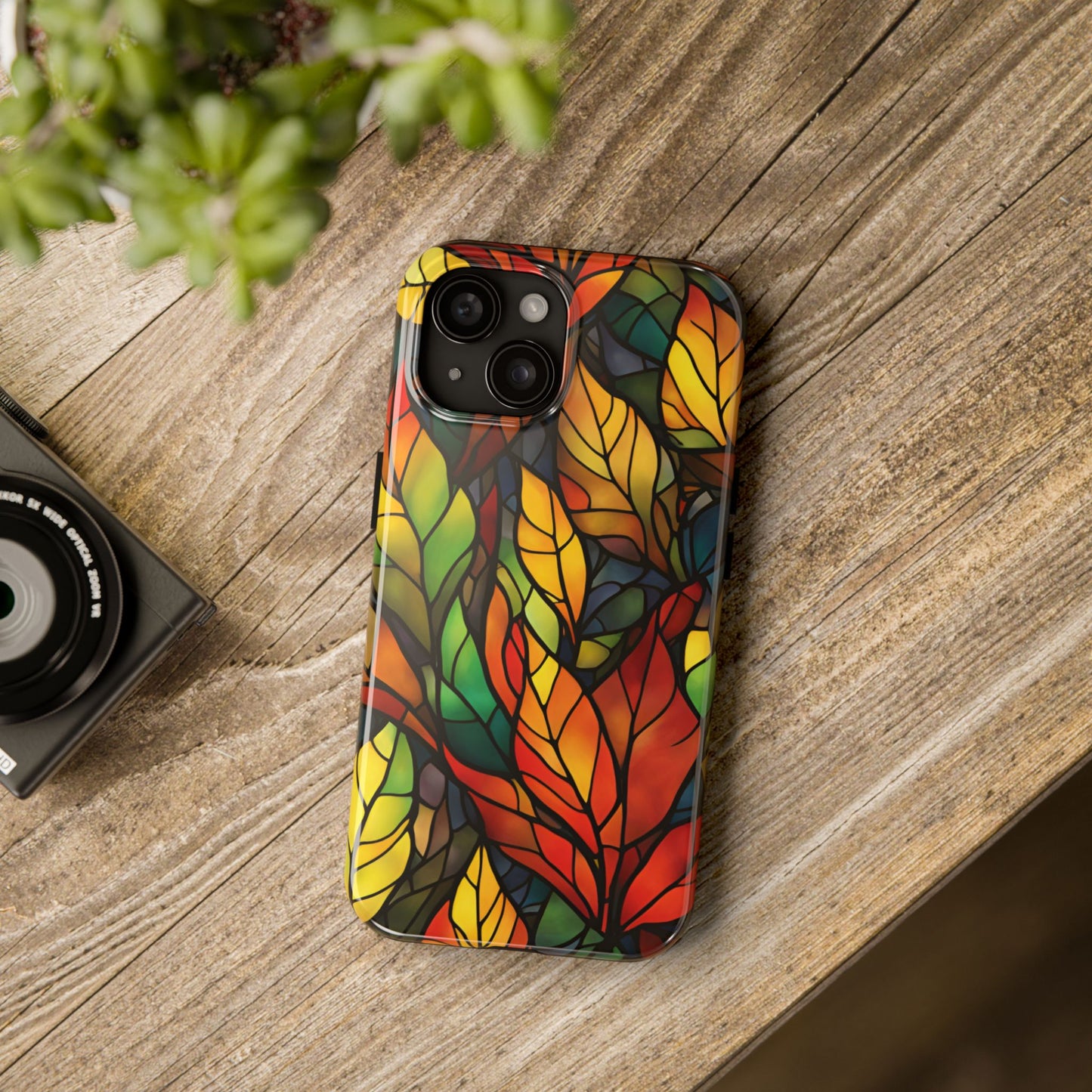 Fall Leaves Changing iPhone Case - Stained Glass Effect