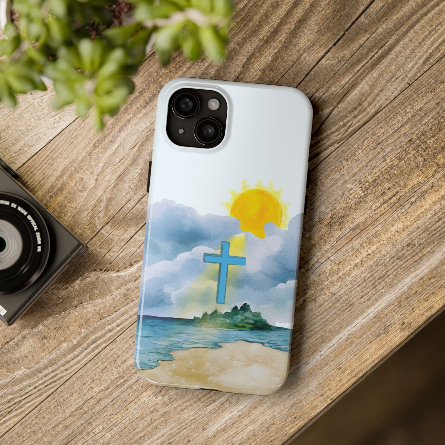 Cross Beach Scene Tough iPhone Case