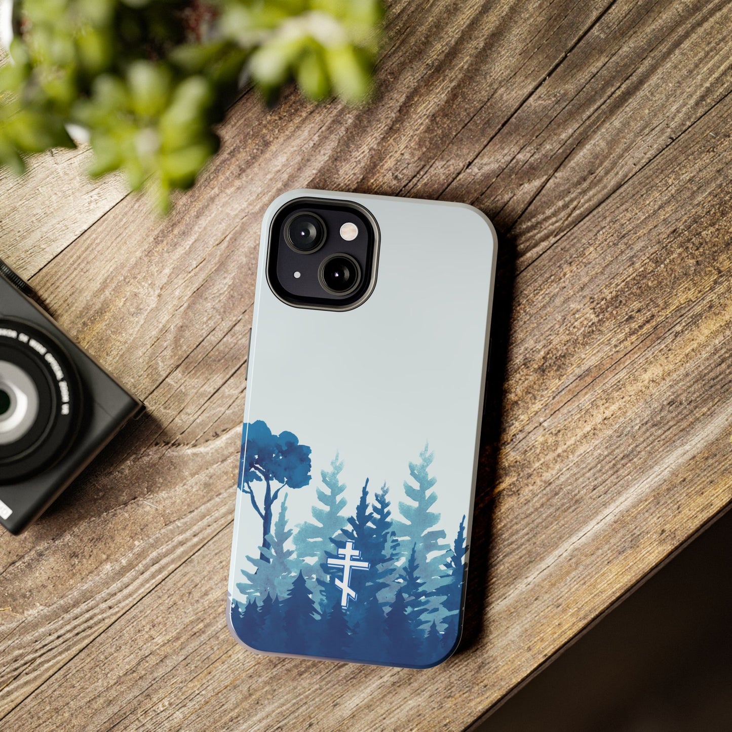 Orthodox Cross Blue Forest iPhone Case