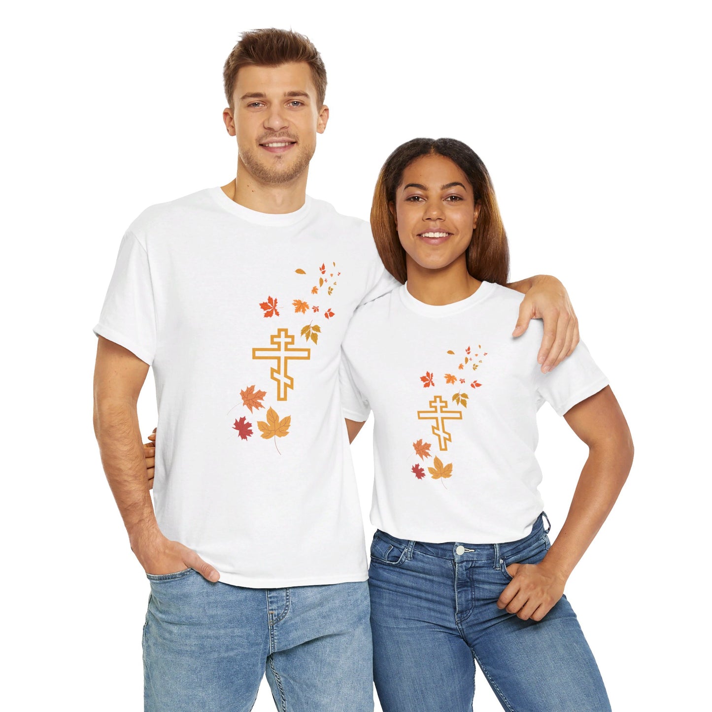 Autumn Leaves Orthodox Cross T-Shirt