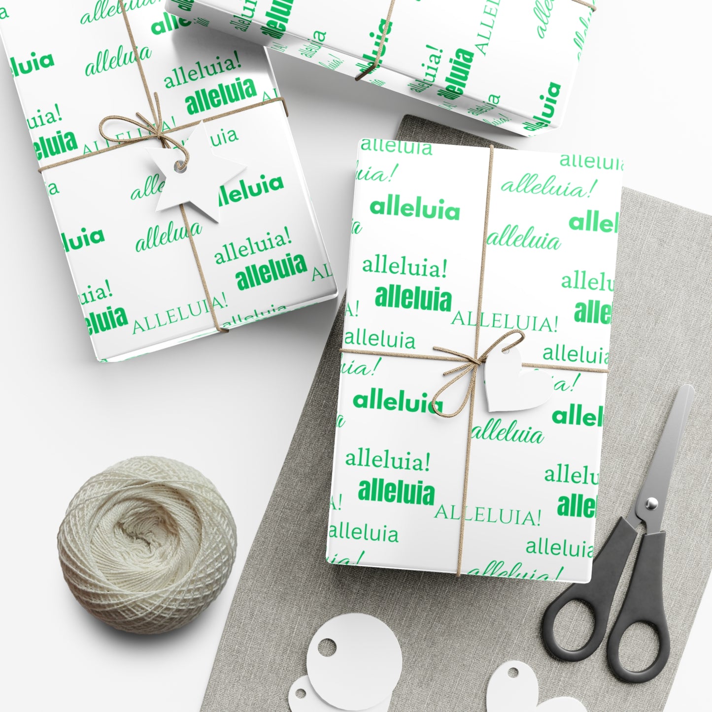 Alleluia Christmas Gift Wrap Papers Green