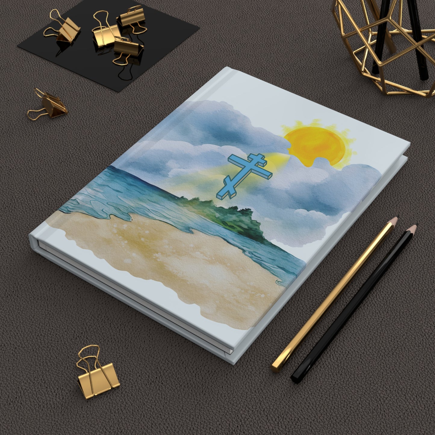 Orthodox Cross Beach Scene Journal - Hardcover Journal Matte