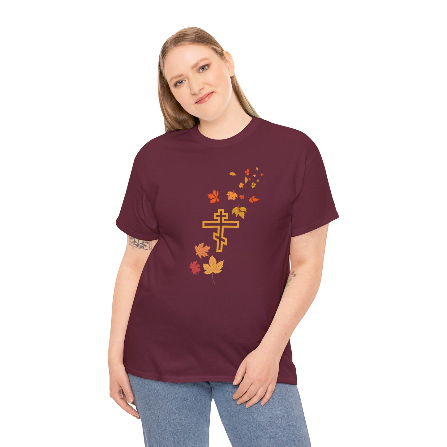 Autumn Leaves Orthodox Cross T-Shirt