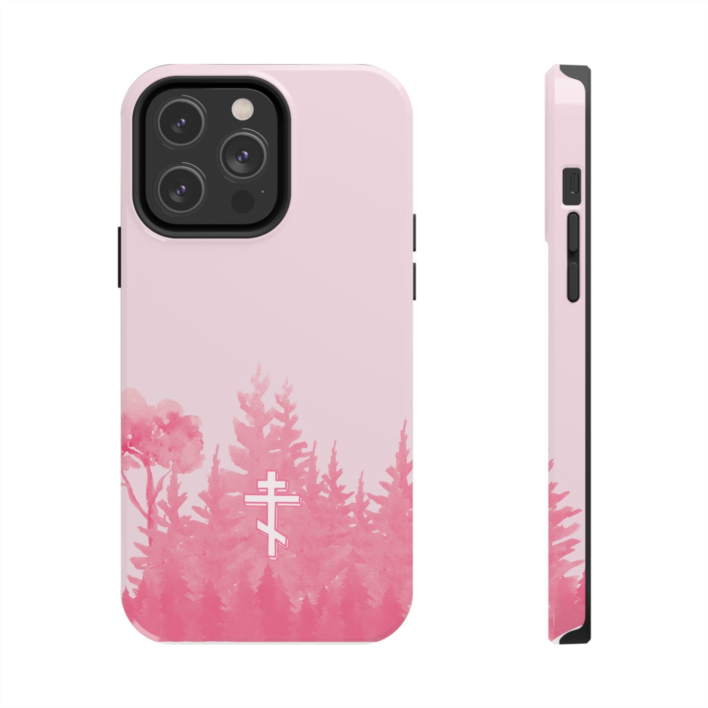 Orthodox Cross Pink Forest iPhone Case