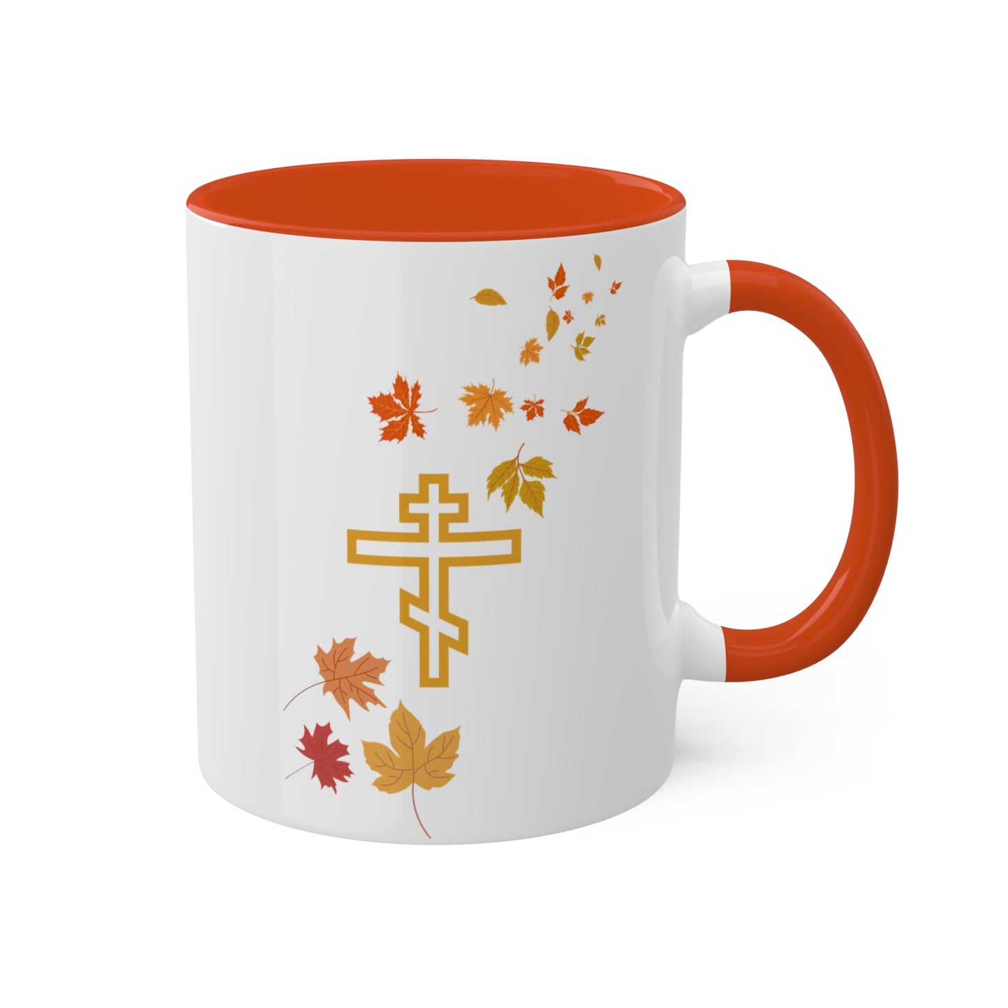 Autumn Leaves Orthodox Cross Coffee Mug