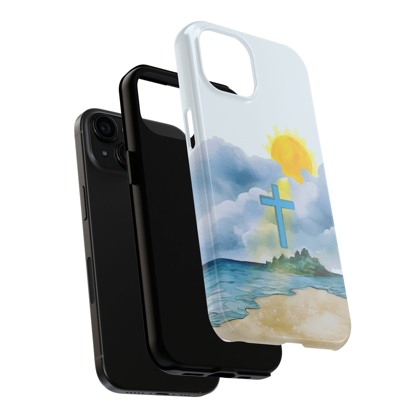 Cross Beach Scene Tough iPhone Case