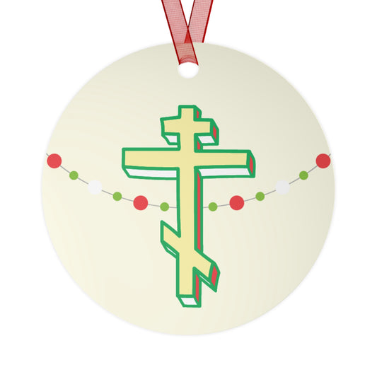 Orthodox Cross Garland of Light Metal Ornament