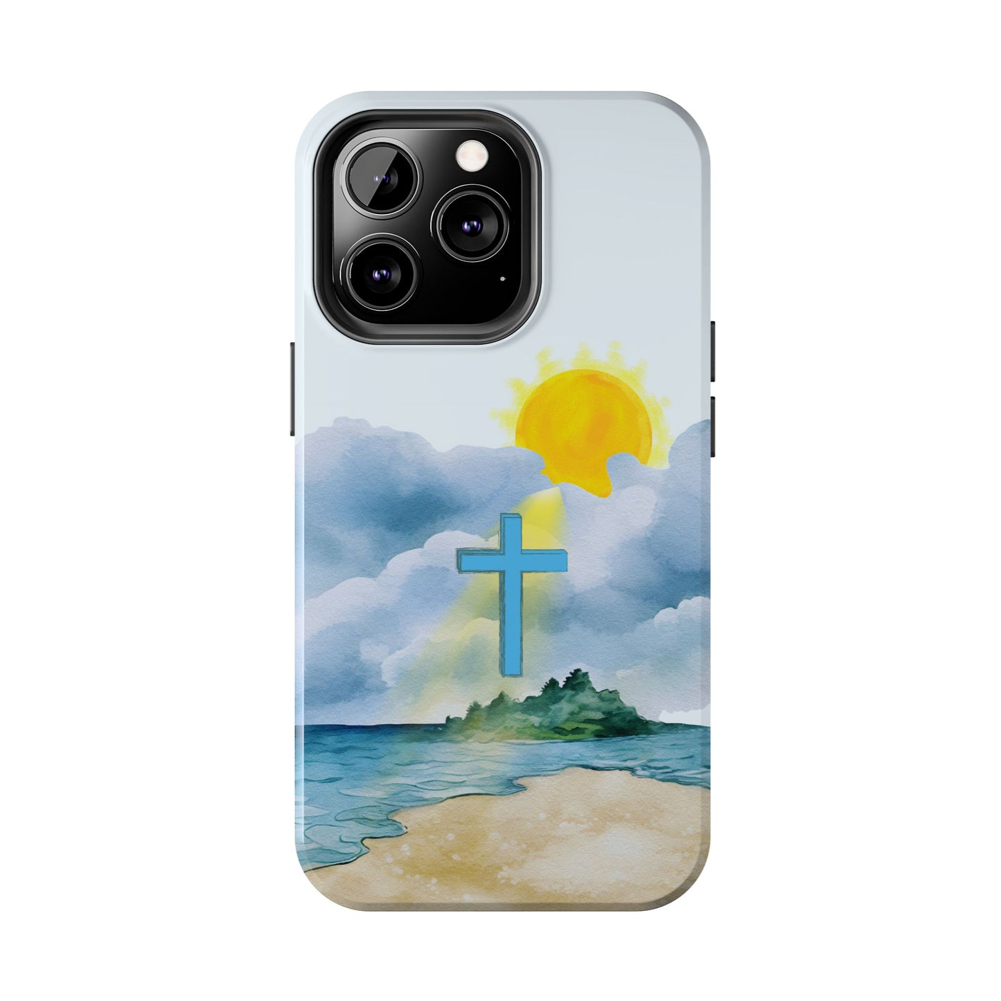 Cross Beach Scene Tough iPhone Case