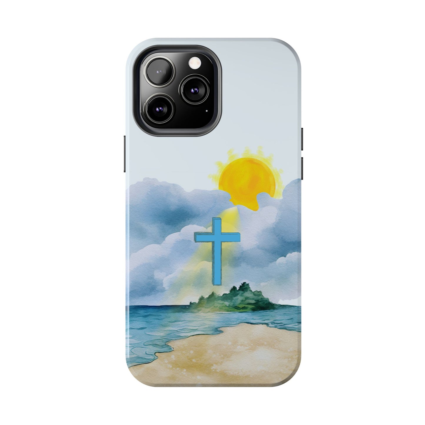 Cross Beach Scene Tough iPhone Case