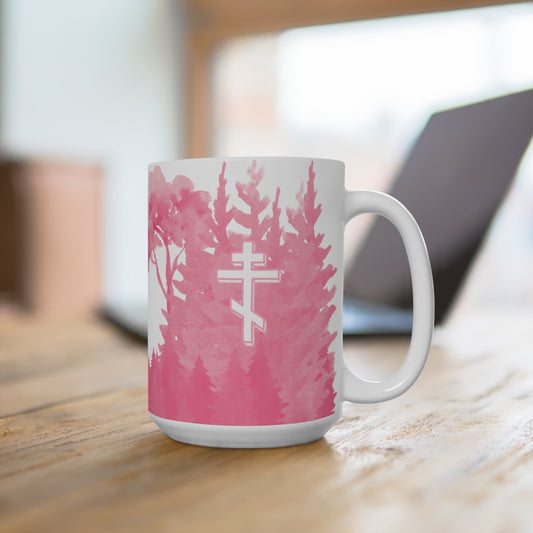 Pink Forest Cross Coffee Mug