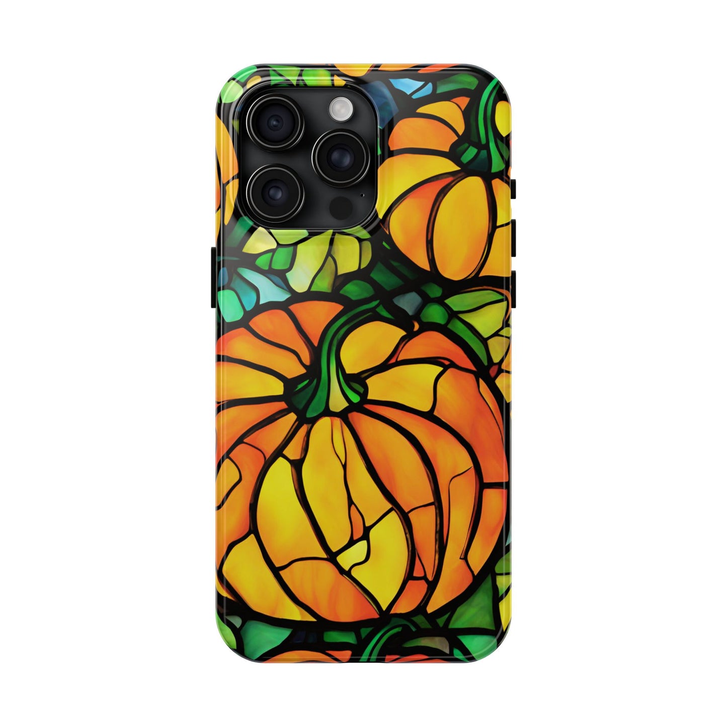 Pumpkin Fall iPhone Case Stained Glass Effect