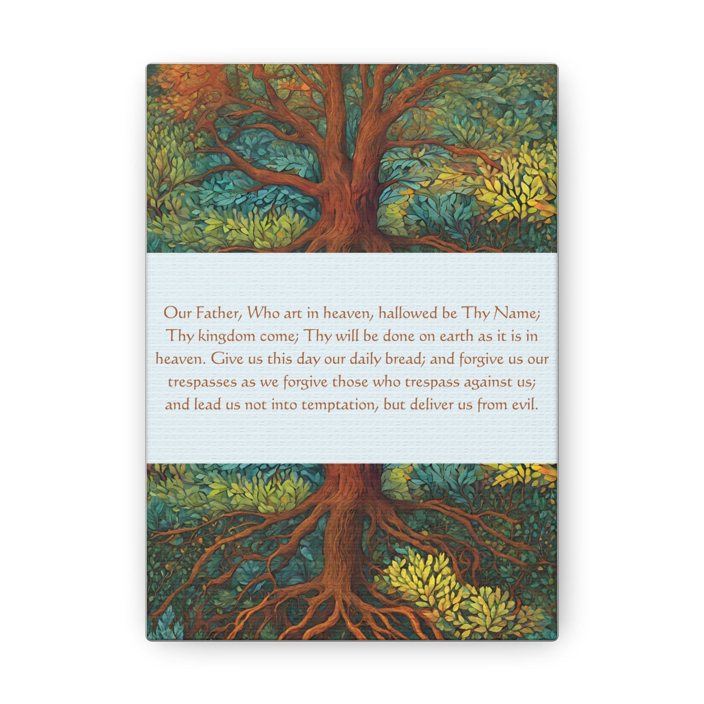 The Lord's Prayer Our Father Canvas - 5 x 7 - Scripture Art