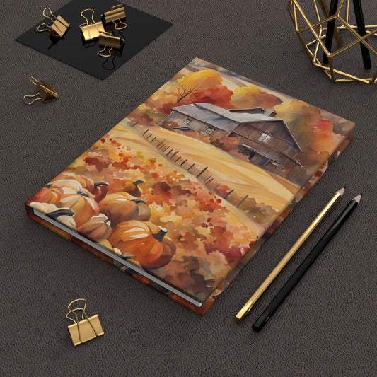 Pumpkin Fall Scenery Journal - Hardcover Journal Matte