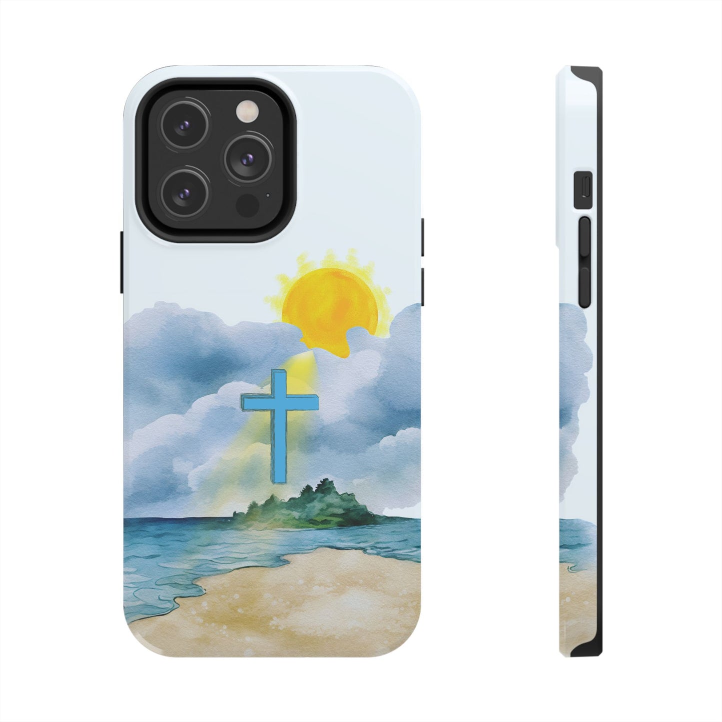 Cross Beach Scene Tough iPhone Case