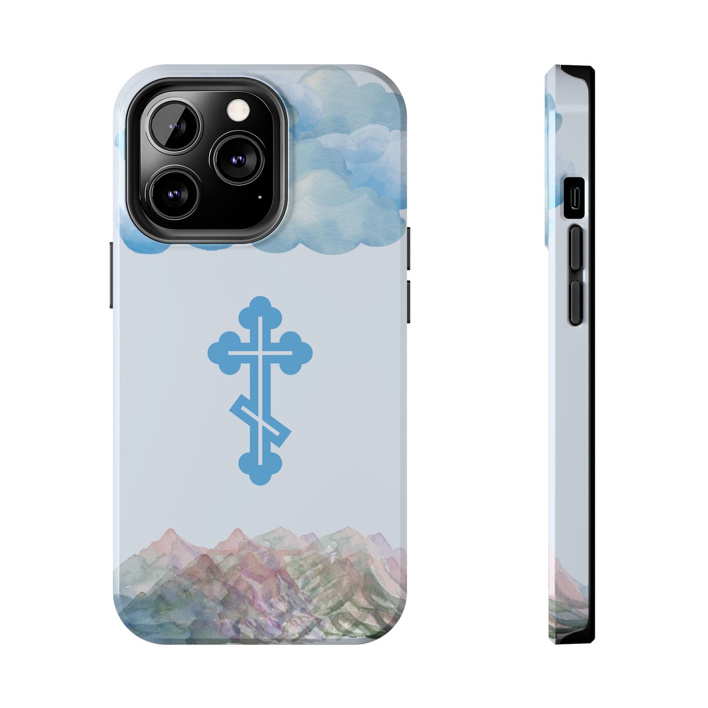 Mountain Clouds Orthodox Cross Tough iPhone Case